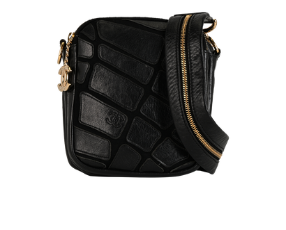 CC Messenger Bag, &pound;850, Handbags, Black, Leather, Front view